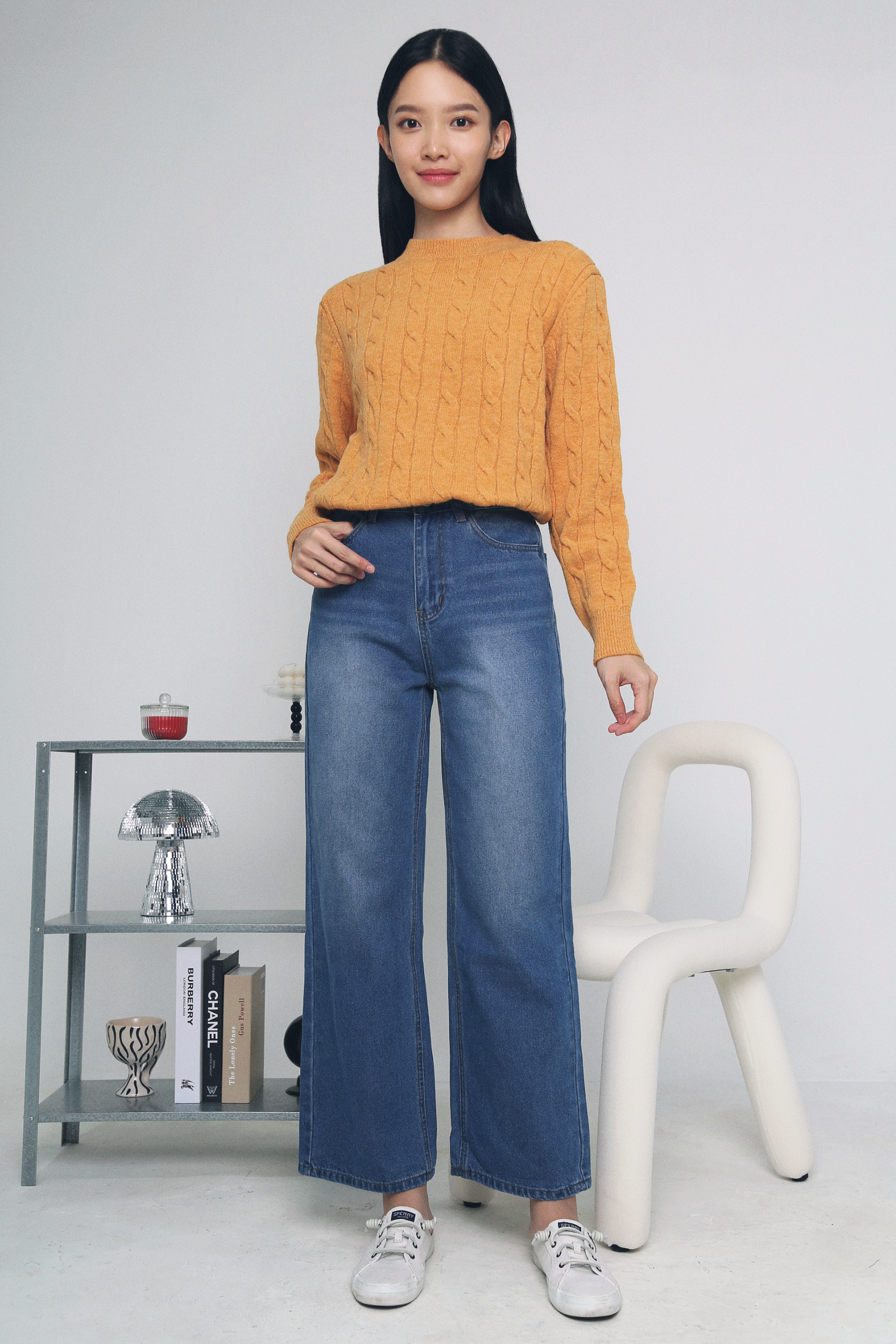 Celeste Cable Knit Sweater Yellow