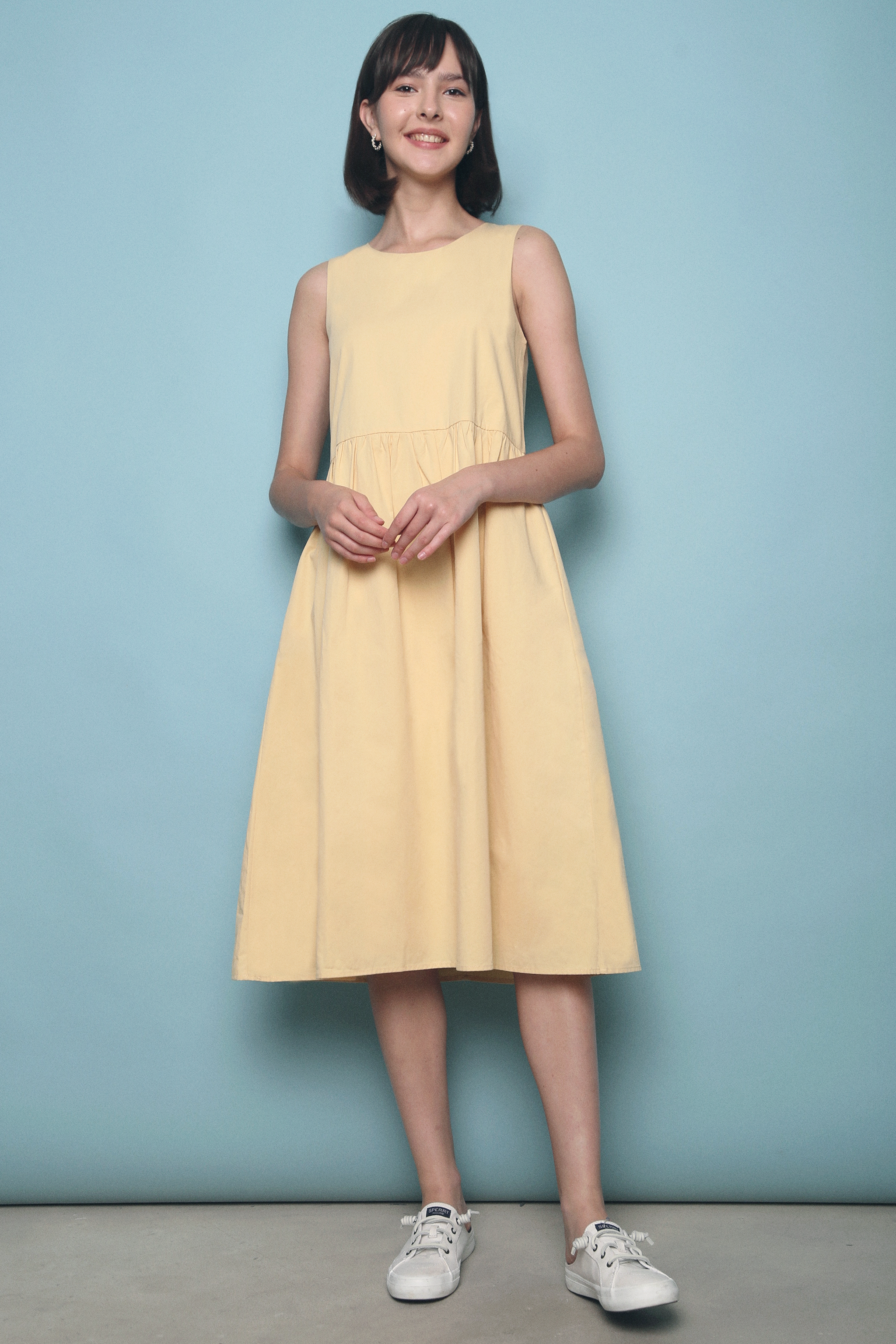 Cloe Basic Midi Dress Yellow