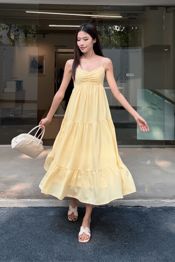 Fairfield Sweetheart Midaxi Dress Butter Yellow – Hollyhoque