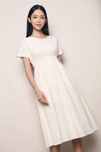 Anthea Shirred Waist Midi Dress Malt