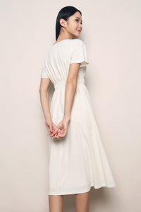 Anthea Shirred Waist Midi Dress Malt