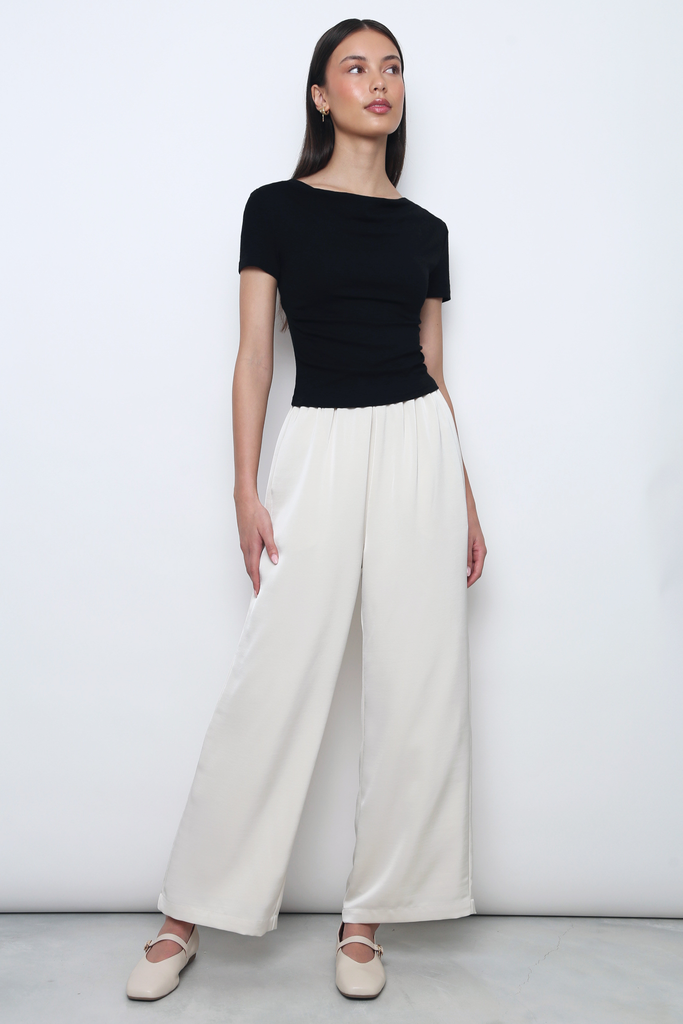 Regular) Daydreamer 2.0 Wide Leg Pants Ivory (Restock) – Hollyhoque