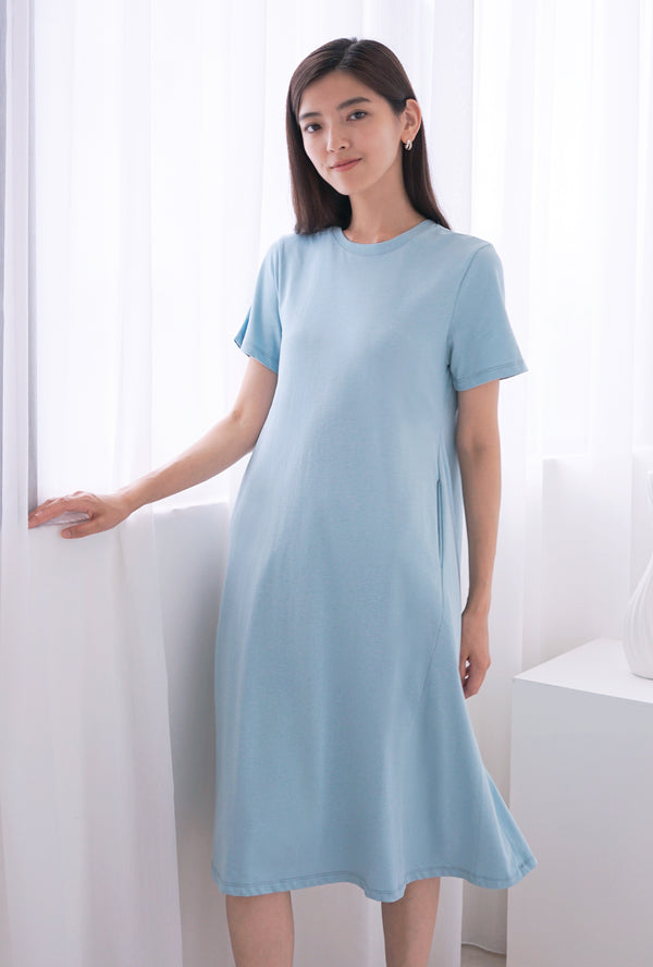 Tibury Flare Tee Maxi Dress Sky