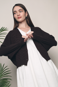Ariel Shell Knit Cardigan Brown