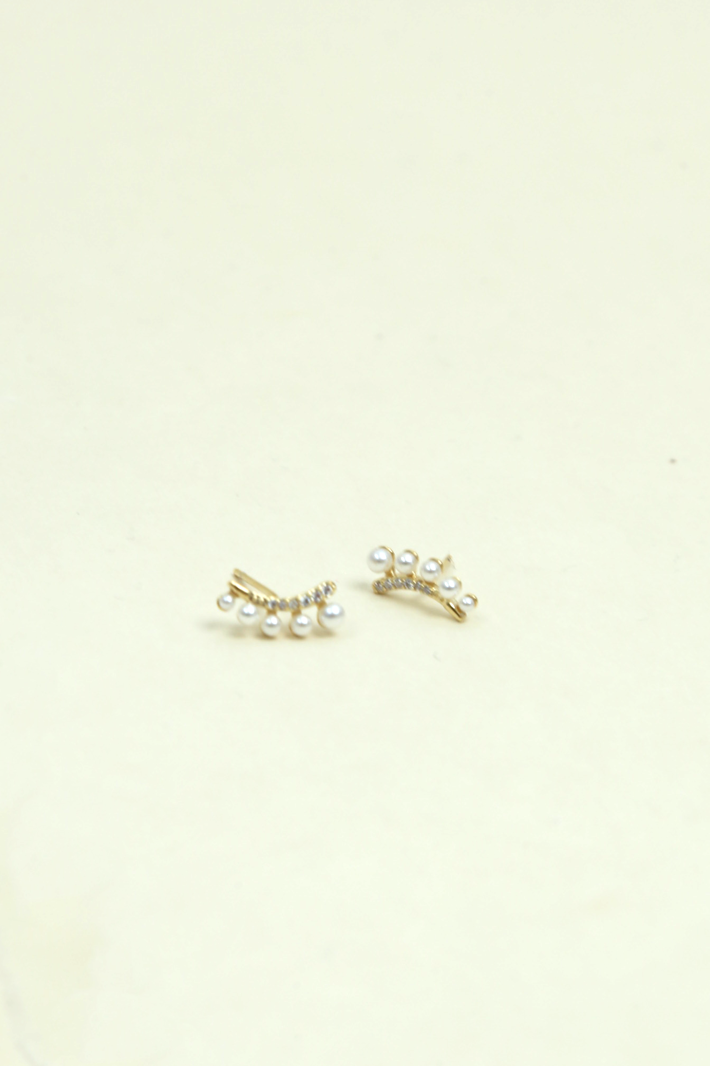 Dainty Pearl In A Row Earrings