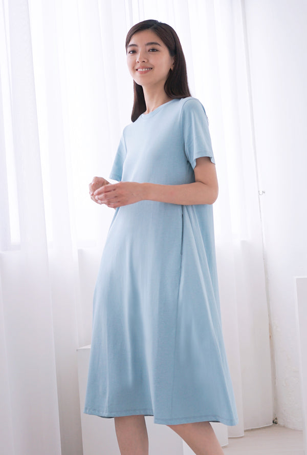 Tibury Flare Tee Maxi Dress Sky