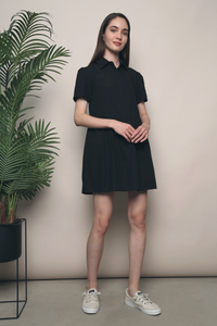 Gomez Babydoll Shirt Dress Black