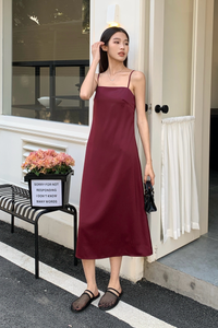 Jenner Slip Midi Dress Wine