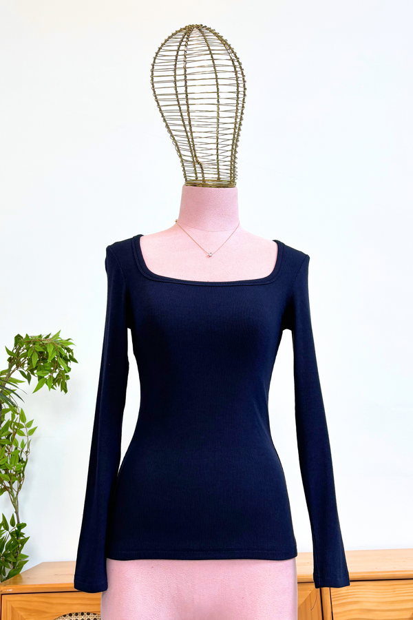 Frame Long Sleeves Top Navy