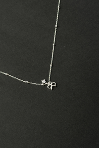 Ballerina Ribbon Necklace Silver