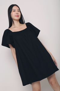 Jandy Flutter Sleeves Dress Black
