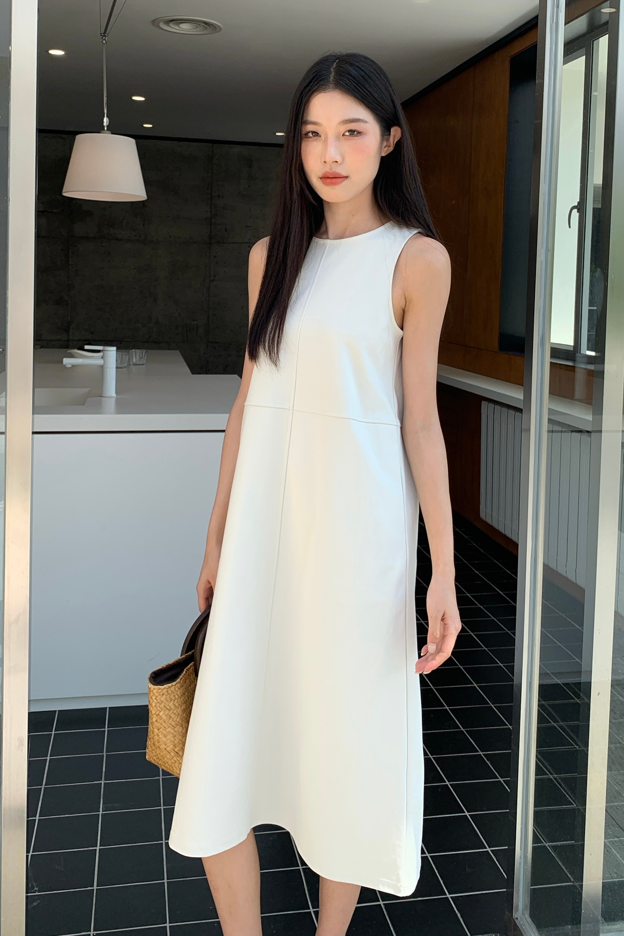 Lilit Shift Midi Dress Ecru