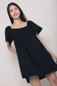 Jandy Flutter Sleeves Dress Black