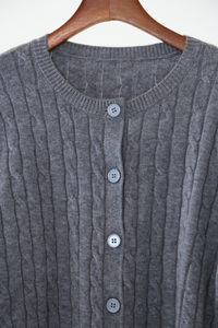 Kaela Cable Knit Cardigan Grey (Restock)