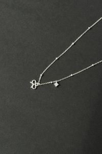 Ballerina Ribbon Necklace Silver