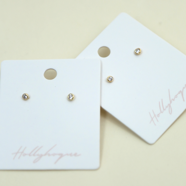 Circle Diamond Stud Earrings