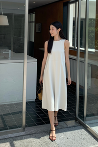 Lilit Shift Midi Dress Ecru