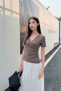 Bellamy Wrap Top Brown