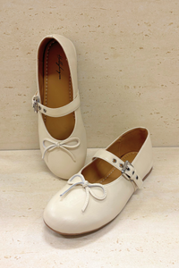 Bibi Buckle Mary Jane Flats Cream