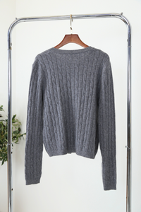 Kaela Cable Knit Cardigan Grey (Restock)