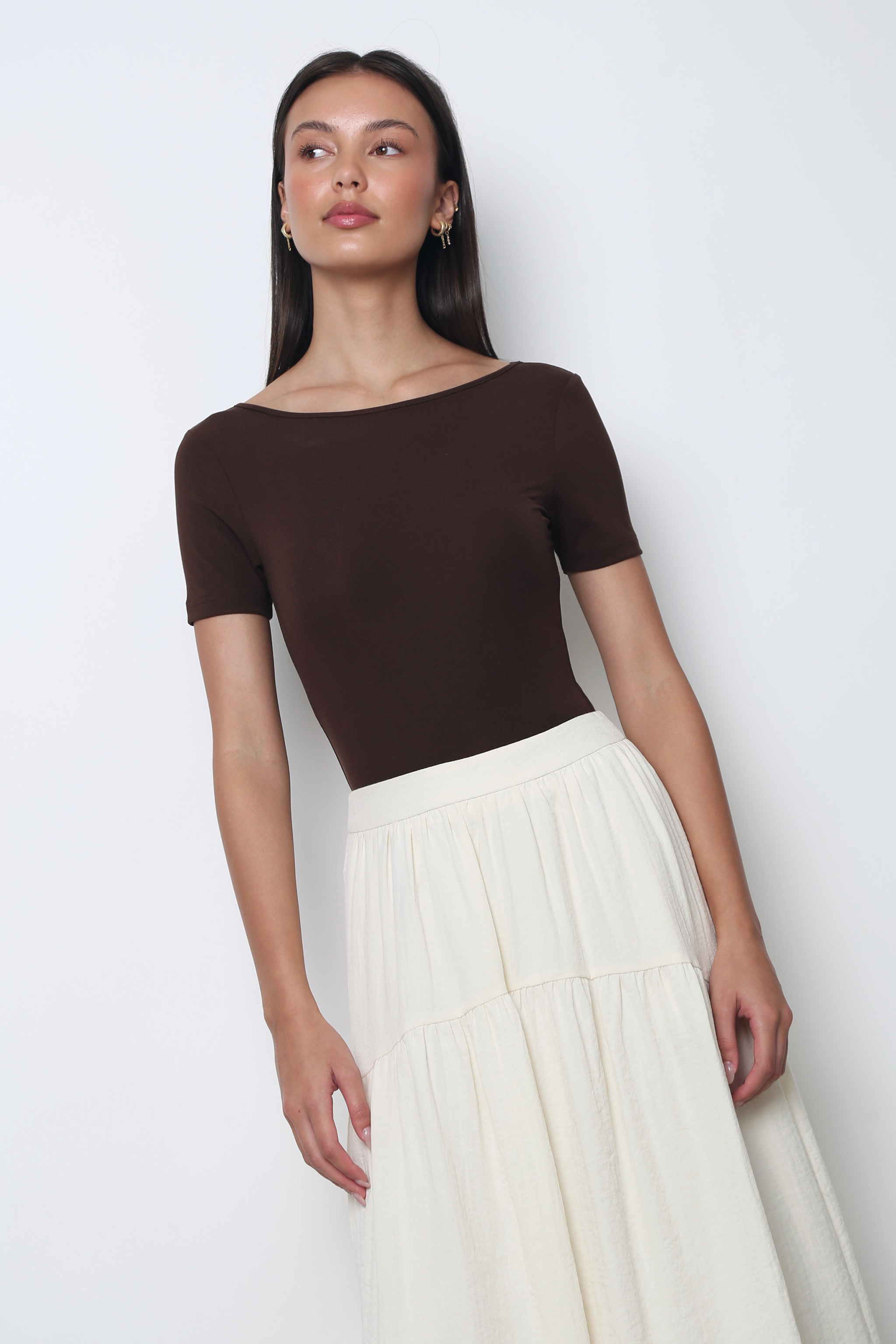 Monet Sleeved Bodysuit Brown