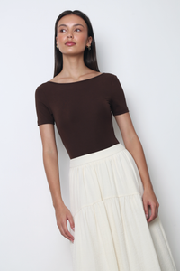 Monet Sleeved Bodysuit Brown