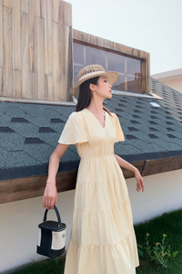 Viola Tier Maxi Dress Vanilla Yellow