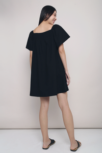 Jandy Flutter Sleeves Dress Black