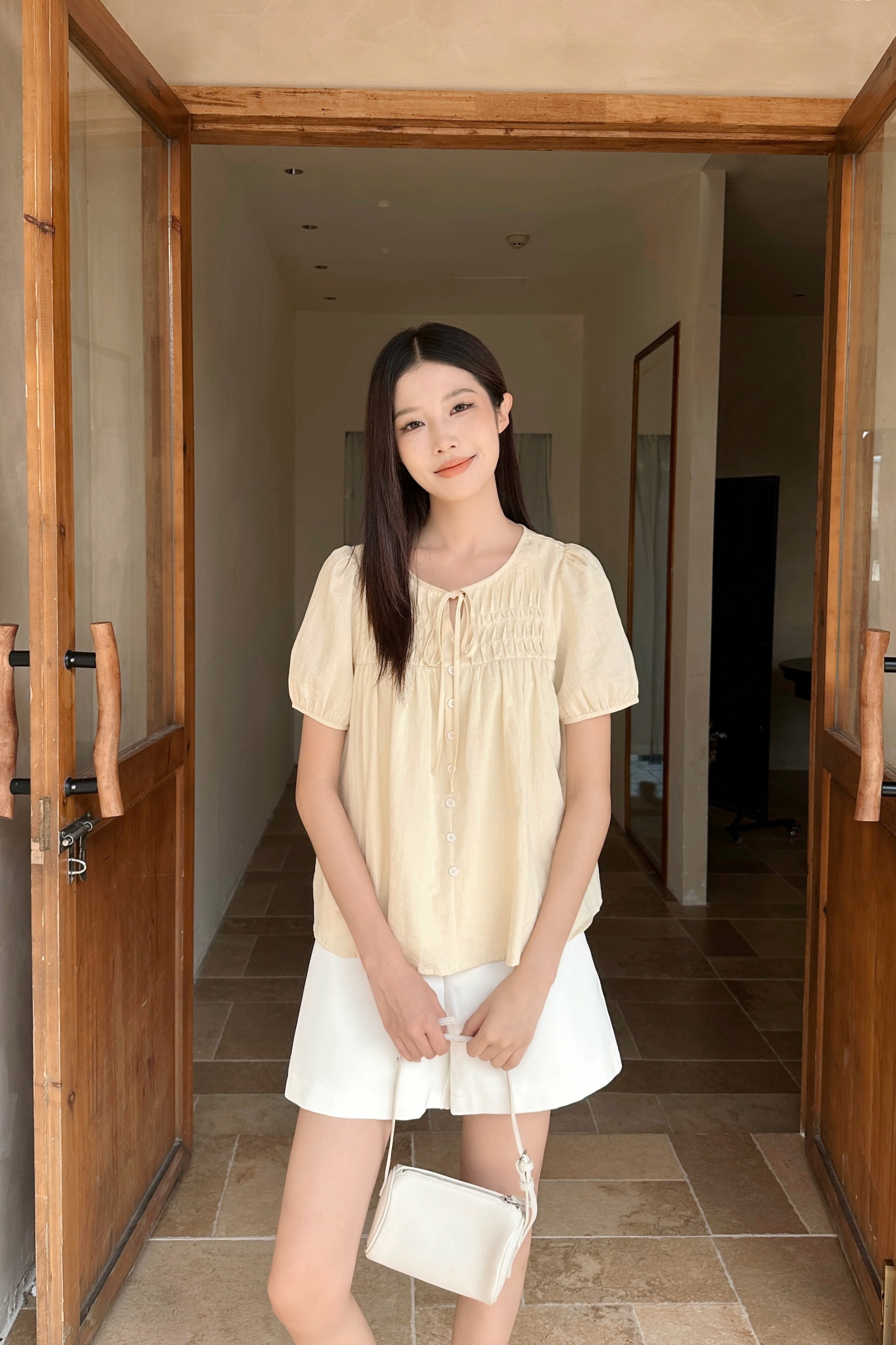 Tuck & Tie Blouse Daffodil Yellow