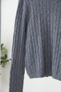 Kaela Cable Knit Cardigan Grey (Restock)