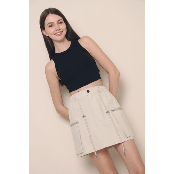 Delia Padded Cropped Tank Black