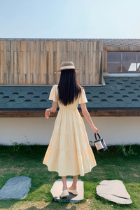 Viola Tier Maxi Dress Vanilla Yellow