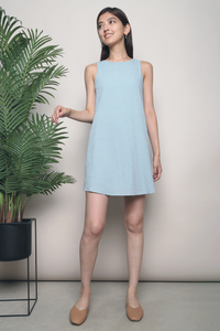 Ellery Textured Shift Dress Teal