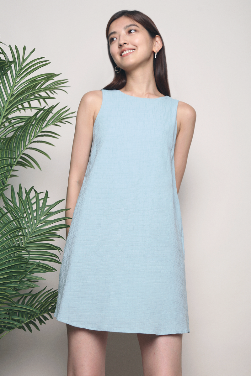 Ellery Textured Shift Dress Teal