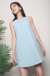 Ellery Textured Shift Dress Teal