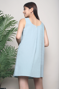 Ellery Textured Shift Dress Teal