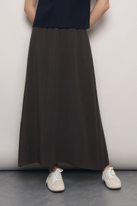 AM to PM Linen Midi Skirt Brown (Restock)