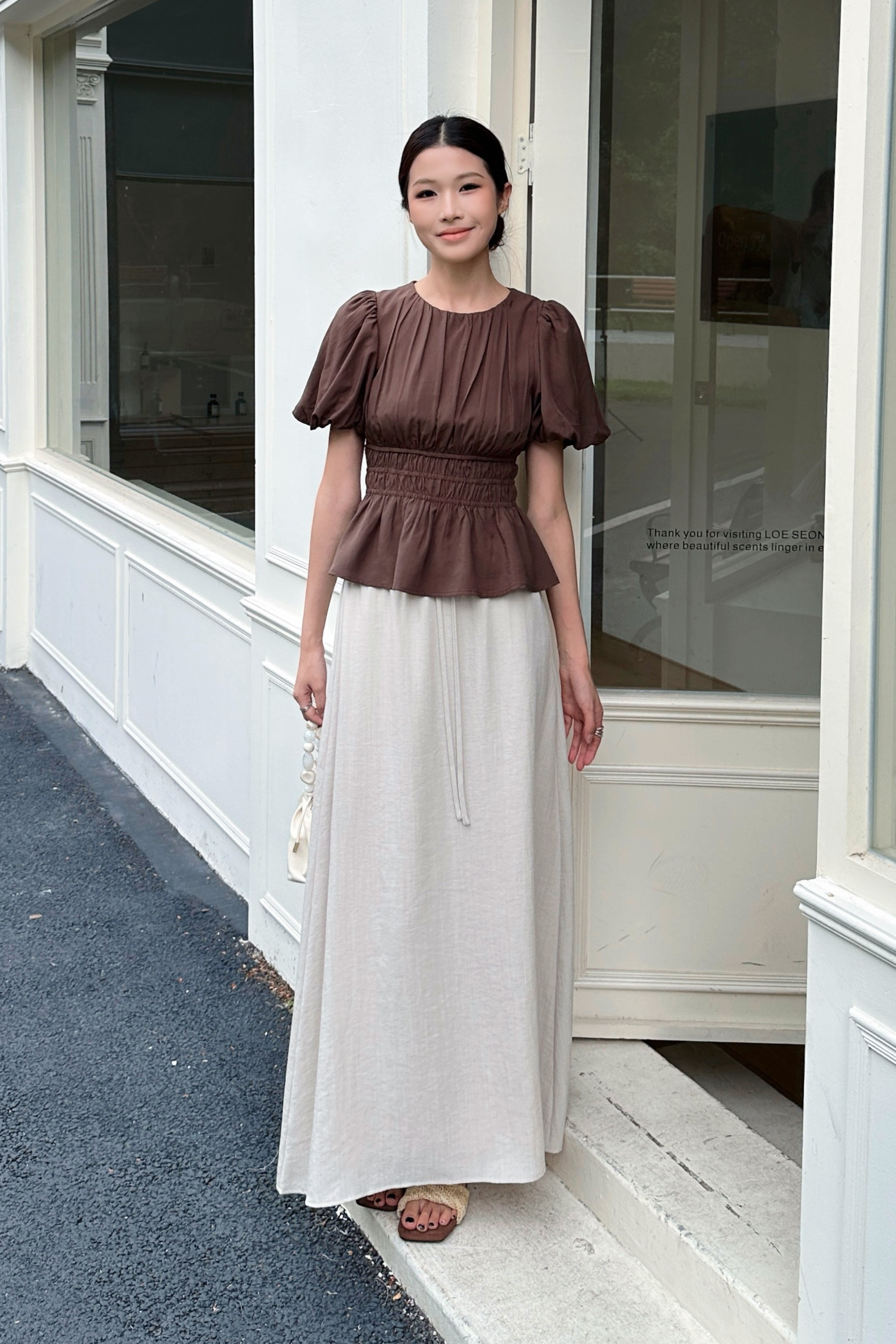 AM to PM Linen Midi Skirt Malt (Backorder)