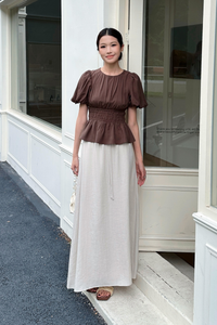 AM to PM Linen Midi Skirt Malt (Restock)