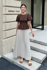 AM to PM Linen Midi Skirt Malt (Restock)