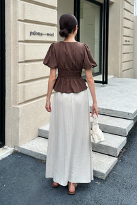 AM to PM Linen Midi Skirt Malt (Restock)