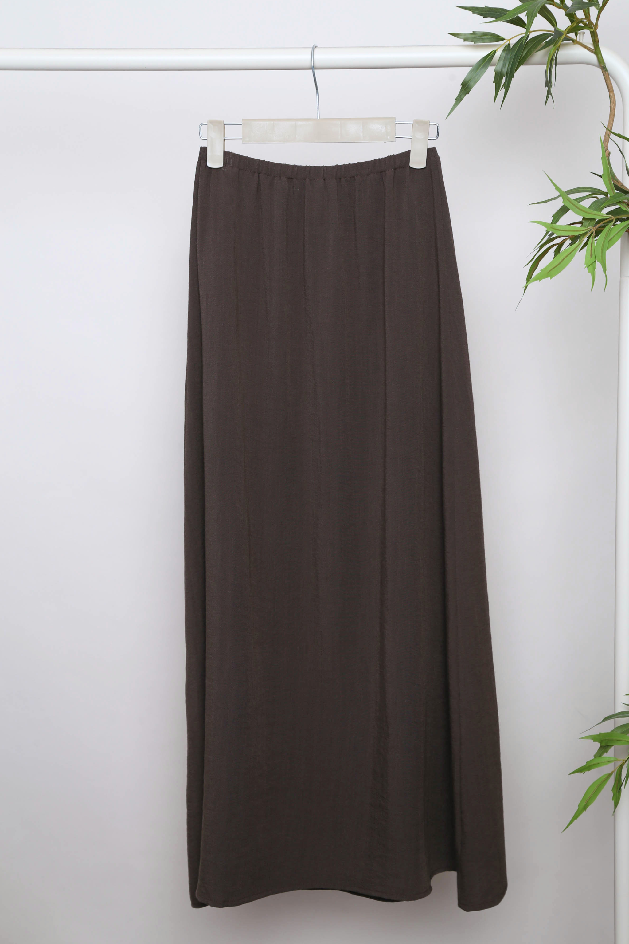 AM to PM Linen Midi Skirt Brown (Backorder)