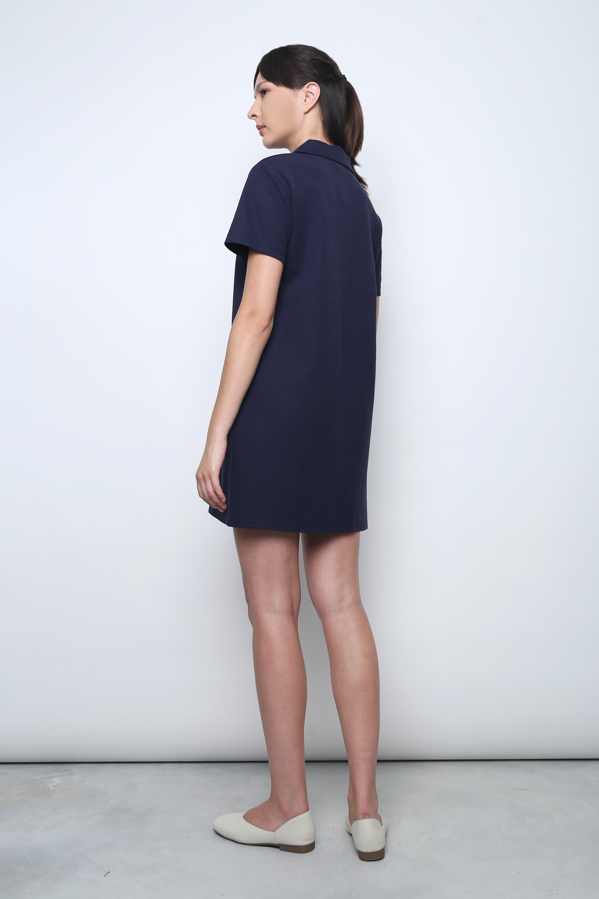 Ace Line Polo Dress Navy Hollyhoque Ace Line Polo Dress Navy Hollyhoque