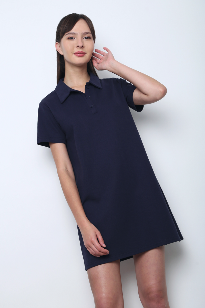 Ace Line Polo Dress Navy Hollyhoque Ace Line Polo Dress Navy Hollyhoque