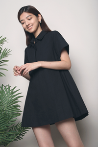 Adel Babydoll Shirt Dress Black (Backorder)