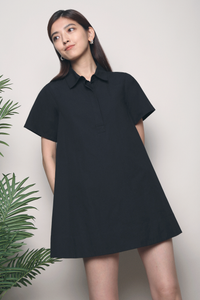 Adel Babydoll Shirt Dress Black (Backorder)