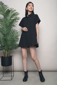 Adel Babydoll Shirt Dress Black (Backorder)