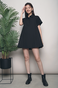 Adel Babydoll Shirt Dress Black (Backorder)