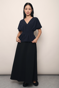 Aiko Pleat Kimono Top Navy