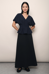 Aiko Pleat Kimono Top Navy